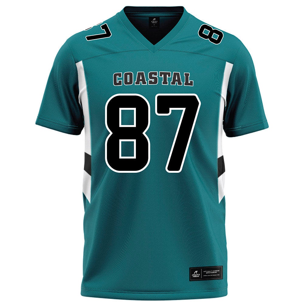 Coastal Carolina - NCAA Football : Jayden Johnson - Teal Football Jersey-0