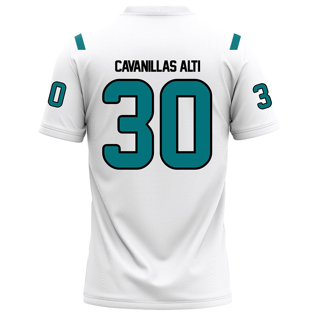 Coastal Carolina - NCAA Football : Nicolas Cavanillas Alti - White Football Jersey-1