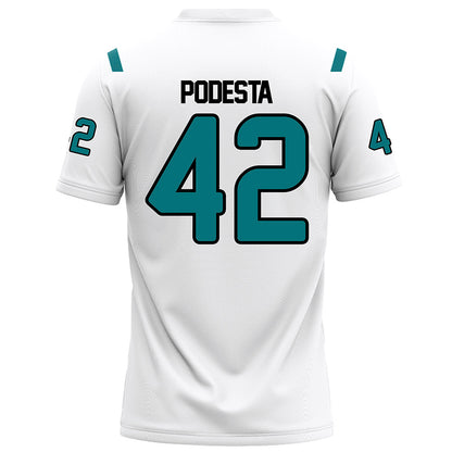 Coastal Carolina - NCAA Football : Roland Podesta - White Football Jersey-1