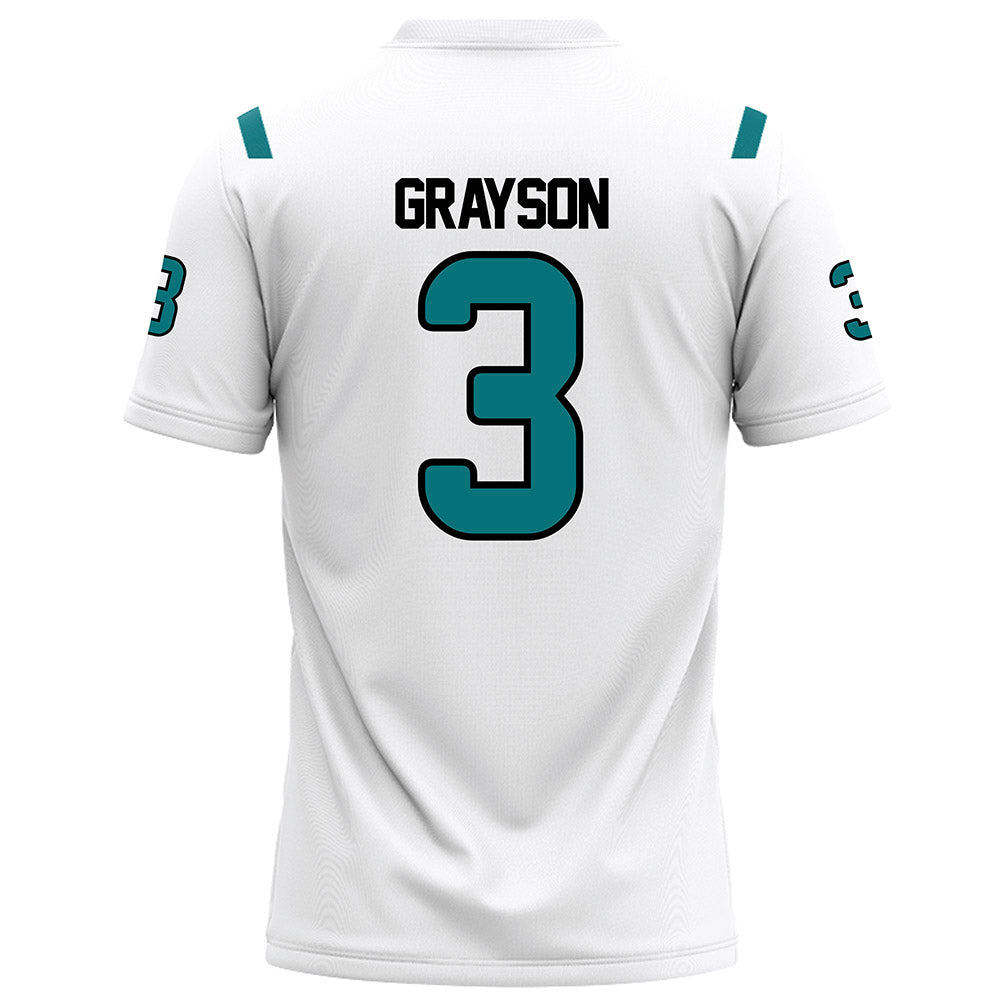 Coastal Carolina - NCAA Football : Ryan Grayson - White Football Jersey-1