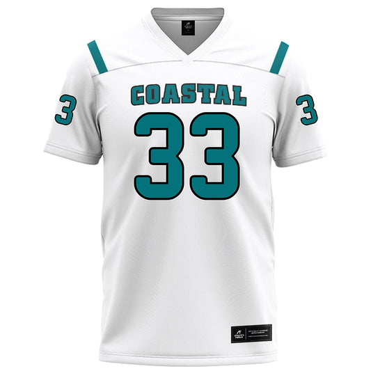 Coastal Carolina - NCAA Football : Zach Courtney - White Football Jersey-0