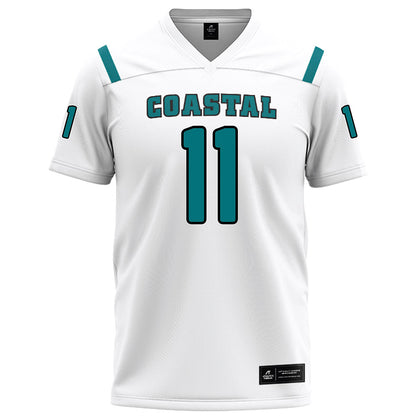 Coastal Carolina - NCAA Football : Braxton Starnes - White Football Jersey-0