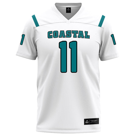 Coastal Carolina - NCAA Football : Braxton Starnes - White Football Jersey-0