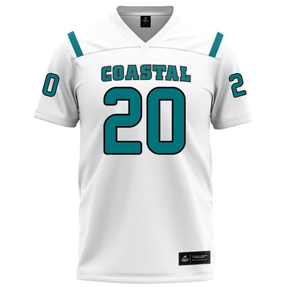 Coastal Carolina - NCAA Football : Jevon Edwards - White Football Jersey-0