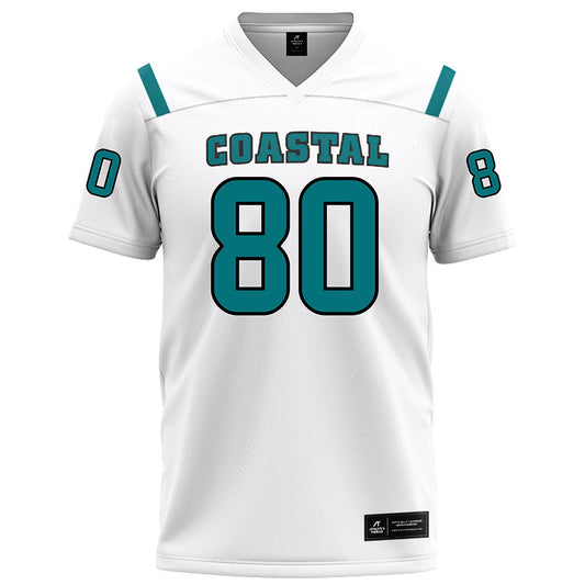 Coastal Carolina - NCAA Football : Trishstin Glass - White Football Jersey-0