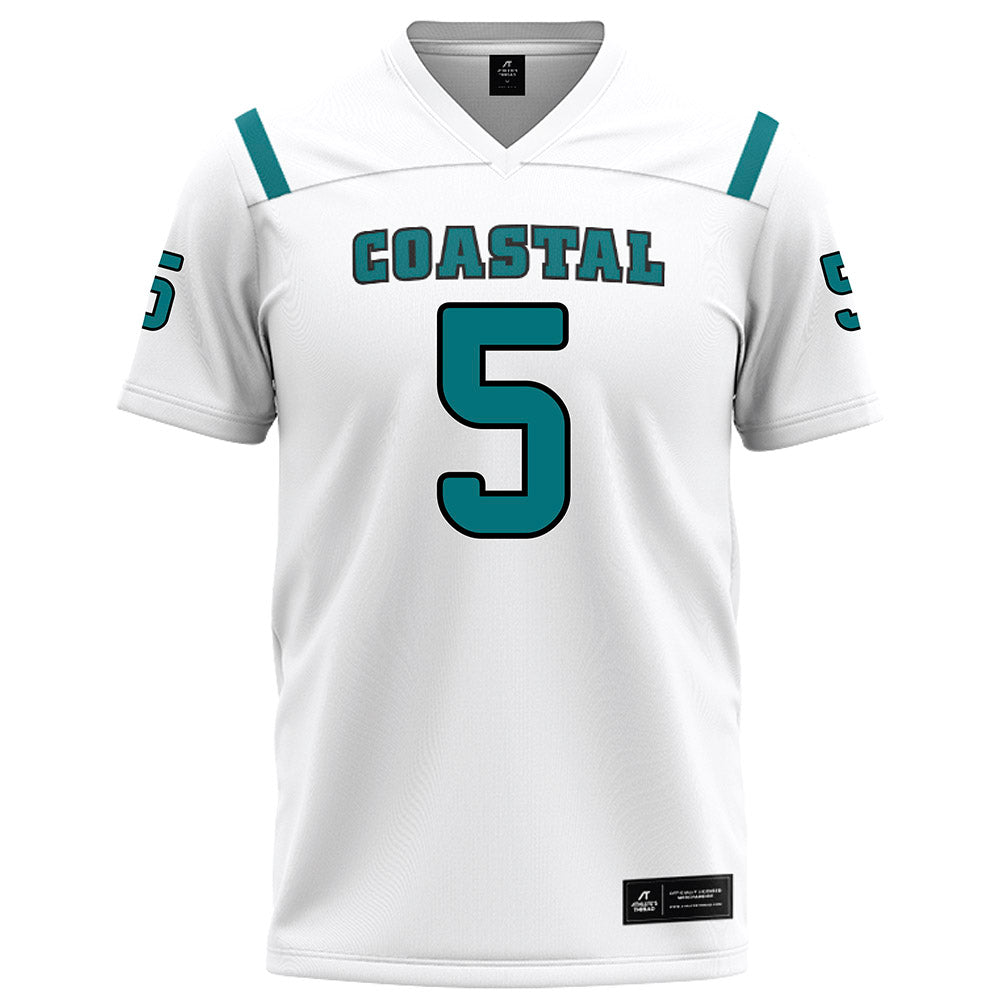 Coastal Carolina - NCAA Football : Goldie Lawrence - White Football Jersey-0