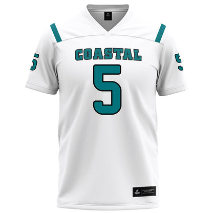 Coastal Carolina - NCAA Football : Goldie Lawrence - White Football Jersey-0