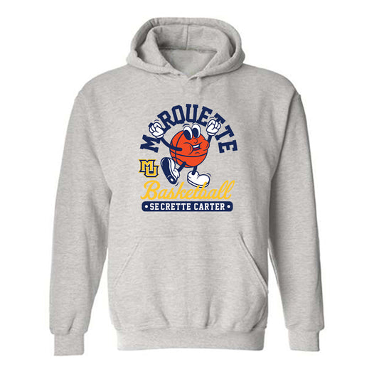 Marquette - NCAA Women's Basketball : Se'Crette Carter - Fashion Shersey Hooded Sweatshirt-0