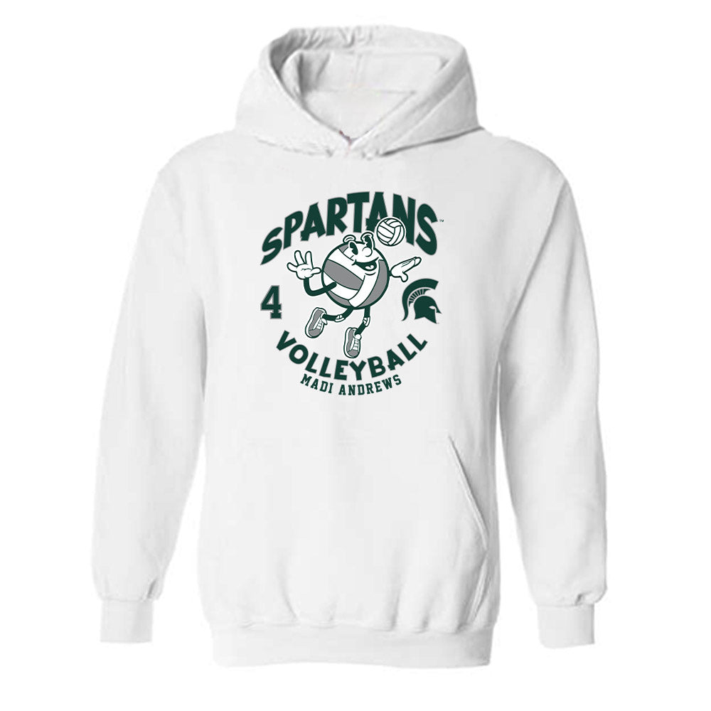 Michigan State - NCAA Women's Volleyball : Madi Andrews - Fashion Shersey Hooded Sweatshirt-0