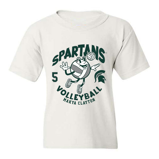 Michigan State - NCAA Women's Volleyball : Makya Clayton - Fashion Shersey Youth T-Shirt-0