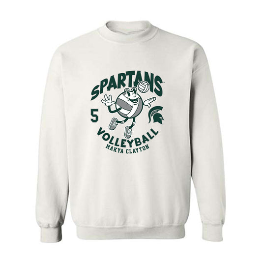 Michigan State - NCAA Women's Volleyball : Makya Clayton - Fashion Shersey Crewneck Sweatshirt-0