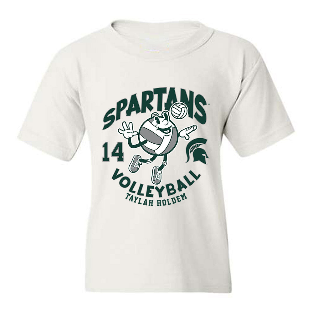 Michigan State - NCAA Women's Volleyball : Taylah Holdem - Fashion Shersey Youth T-Shirt-0