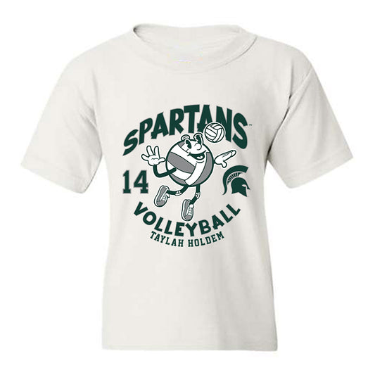 Michigan State - NCAA Women's Volleyball : Taylah Holdem - Fashion Shersey Youth T-Shirt-0