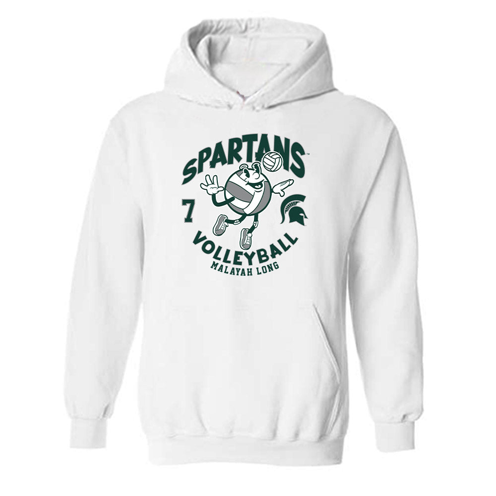 Michigan State - NCAA Women's Volleyball : Malayah Long - Fashion Shersey Hooded Sweatshirt-0