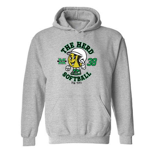 Marshall - NCAA Softball : Tia Titi - Fashion Shersey Hooded Sweatshirt-0