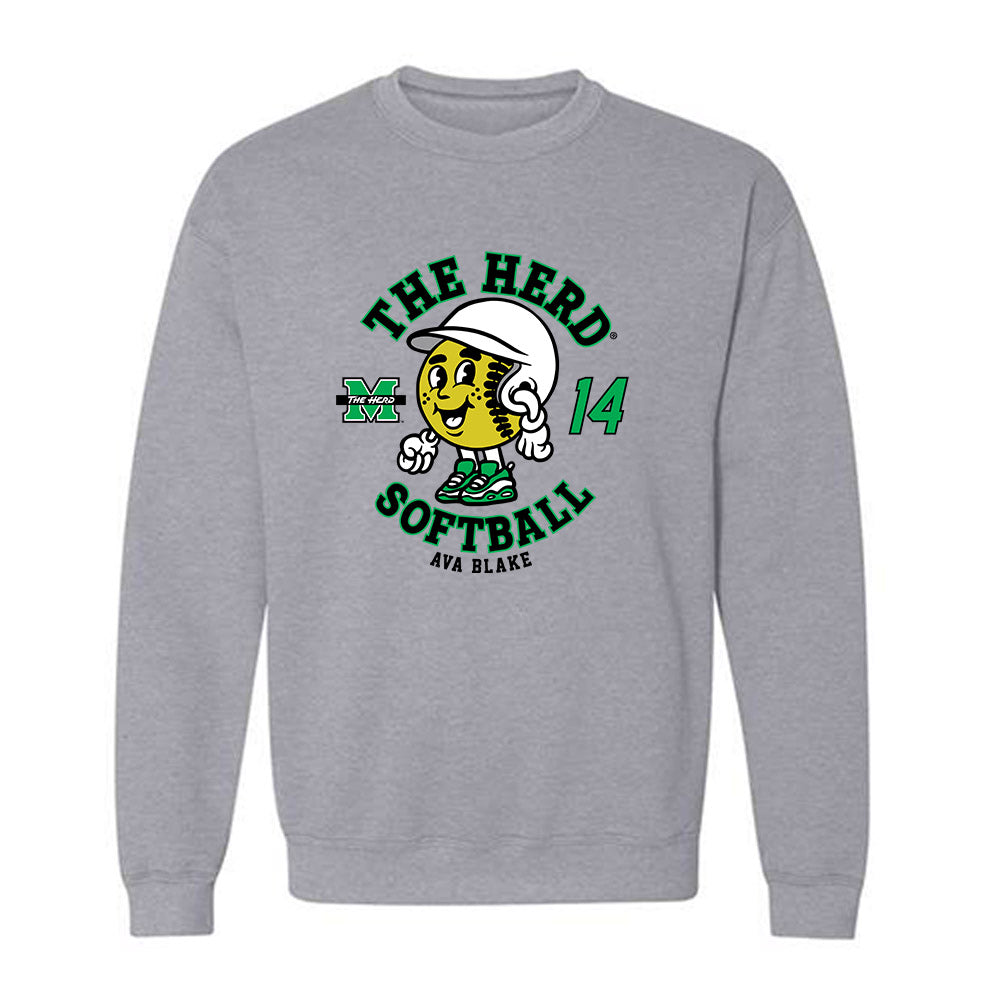 Marshall - NCAA Softball : Ava Blake - Fashion Shersey Crewneck Sweatshirt-0