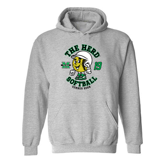 Marshall - NCAA Softball : Summer Horn - Fashion Shersey Hooded Sweatshirt-0