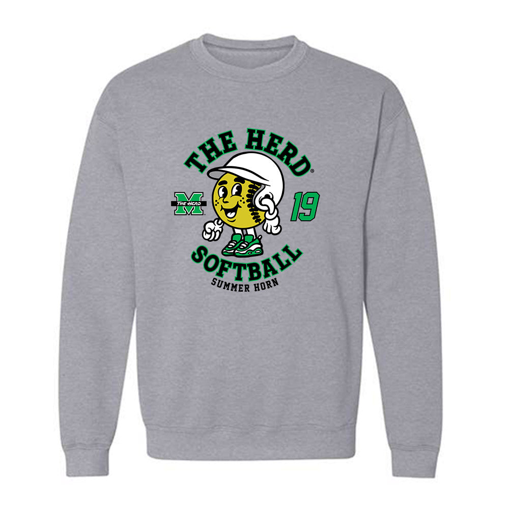 Marshall - NCAA Softball : Summer Horn - Fashion Shersey Crewneck Sweatshirt-0
