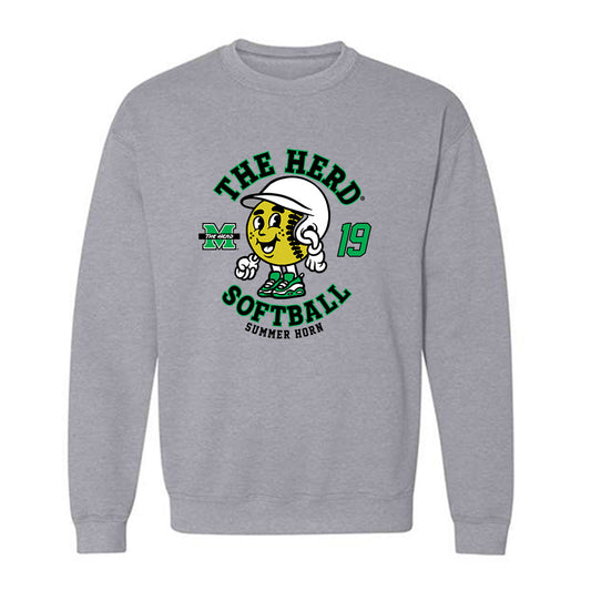 Marshall - NCAA Softball : Summer Horn - Fashion Shersey Crewneck Sweatshirt-0