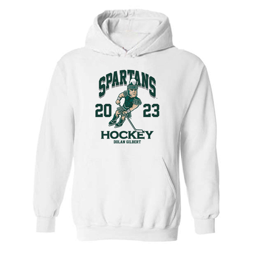 Michigan State - NCAA Men's Ice Hockey : Dolan Gilbert - Fashion Shersey Hooded Sweatshirt-0