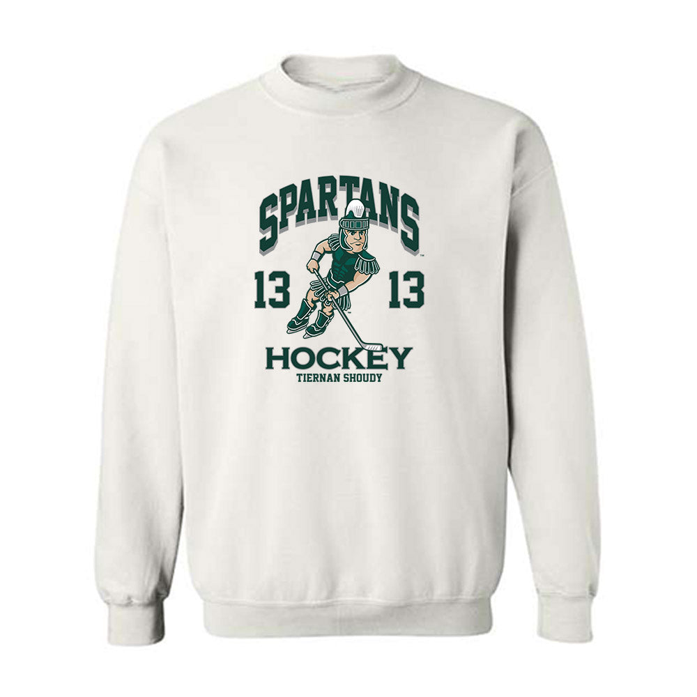 Michigan State - NCAA Men's Ice Hockey : Tiernan Shoudy - Fashion Shersey Crewneck Sweatshirt-0