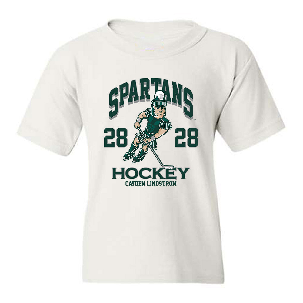 Michigan State - NCAA Men's Ice Hockey : Cayden Lindstrom - Fashion Shersey Youth T-Shirt-0