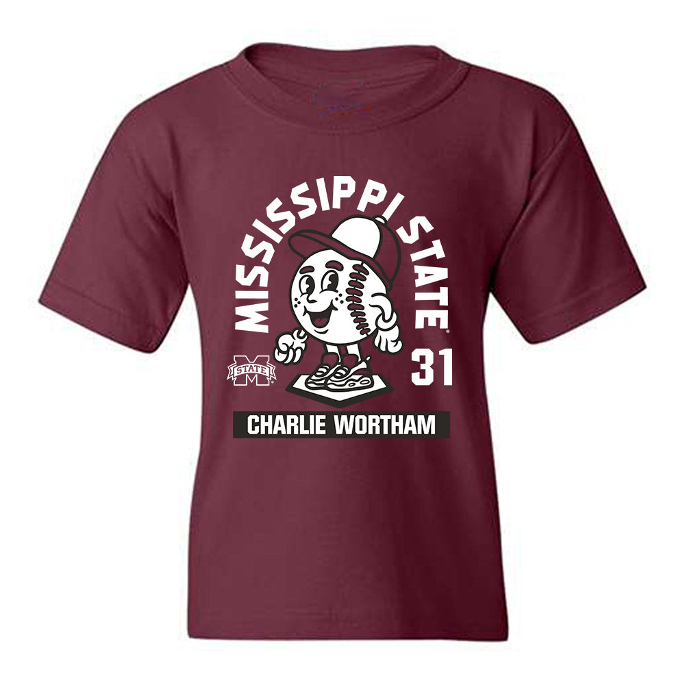 Mississippi State - NCAA Baseball : Charlie Wortham - Youth T-Shirt-0