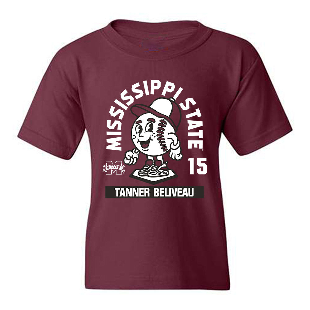 Mississippi State - NCAA Baseball : Tanner Beliveau - Youth T-Shirt-0