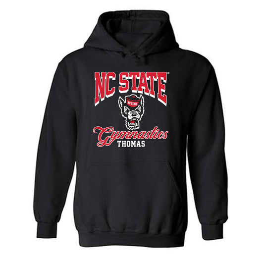 NC State - NCAA Women's Gymnastics : Syniya Thomas - Fashion Shersey Hooded Sweatshirt-0