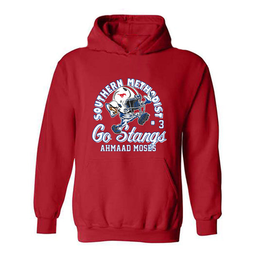 SMU - NCAA Football : Ahmaad Moses - Fashion Shersey Hooded Sweatshirt-0