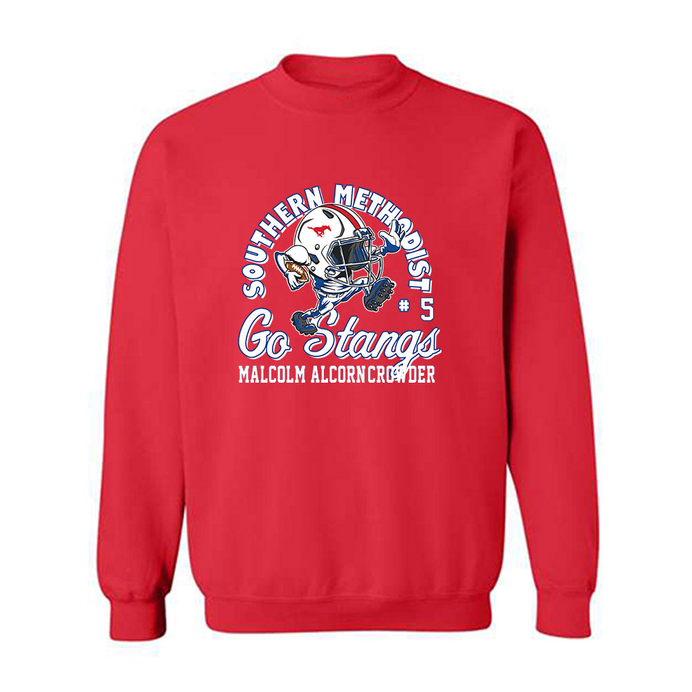 SMU - NCAA Football : Malcolm Alcorn-Crowder - Fashion Shersey Crewneck Sweatshirt-0