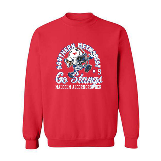 SMU - NCAA Football : Malcolm Alcorn-Crowder - Fashion Shersey Crewneck Sweatshirt-0