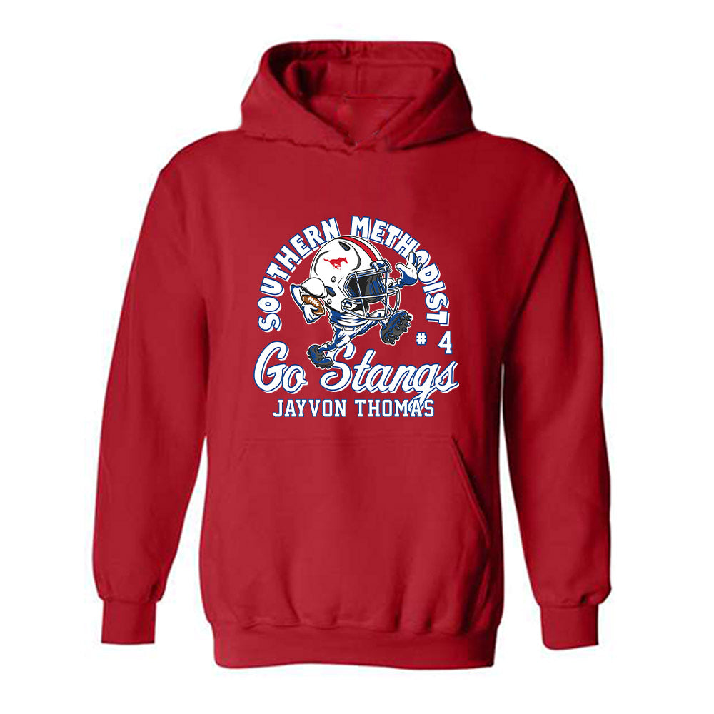 SMU - NCAA Football : Jayvon Thomas - Fashion Shersey Hooded Sweatshirt-0