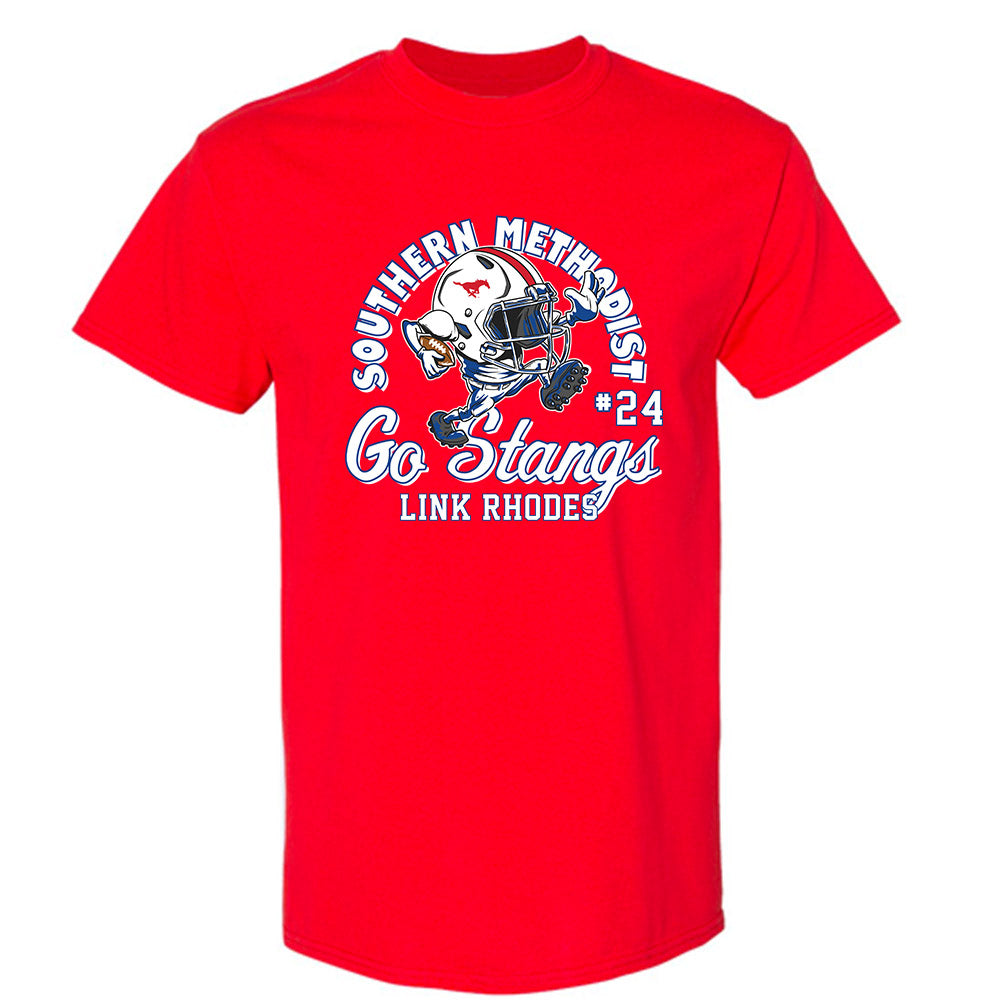 SMU - NCAA Football : Link Rhodes - Fashion Shersey T-Shirt-0