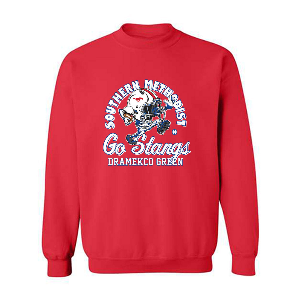 SMU - NCAA Football : Dramekco Green - Fashion Shersey Crewneck Sweatshirt-0