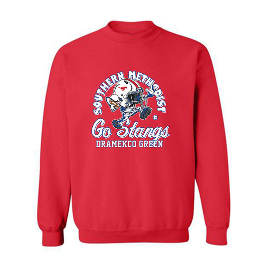 SMU - NCAA Football : Dramekco Green - Fashion Shersey Crewneck Sweatshirt-0