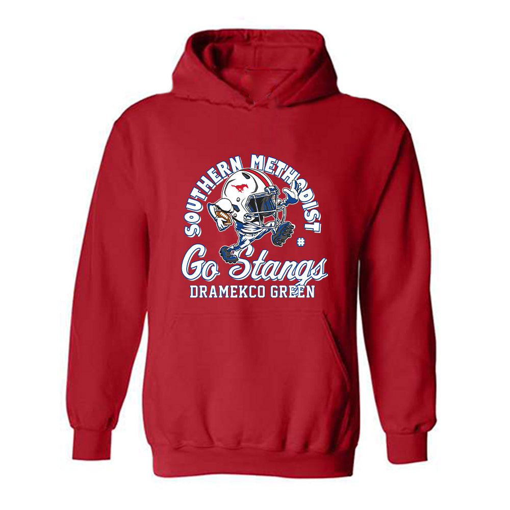 SMU - NCAA Football : Dramekco Green - Fashion Shersey Hooded Sweatshirt-0