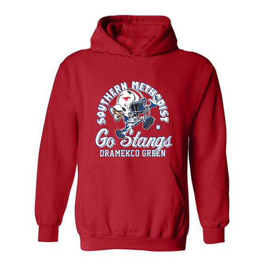 SMU - NCAA Football : Dramekco Green - Fashion Shersey Hooded Sweatshirt-0