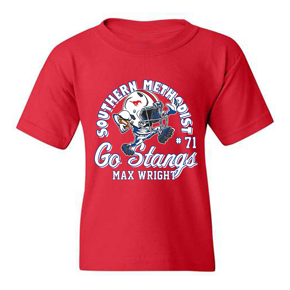 SMU - NCAA Football : Max Wright - Fashion Shersey Youth T-Shirt-0