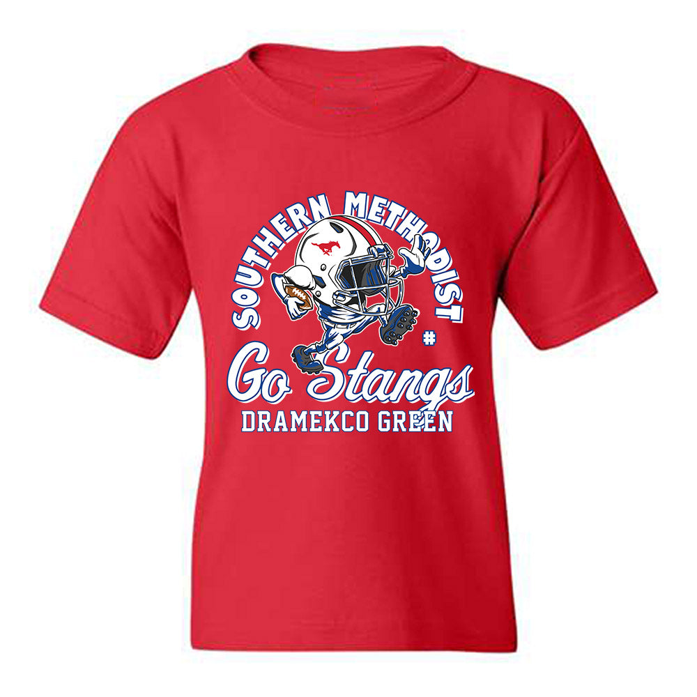SMU - NCAA Football : Dramekco Green - Fashion Shersey Youth T-Shirt-0