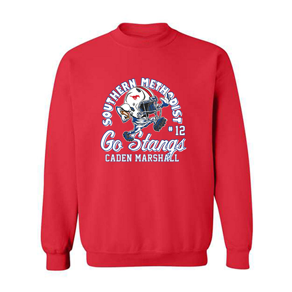 SMU - NCAA Football : Caden Marshall - Fashion Shersey Crewneck Sweatshirt-0