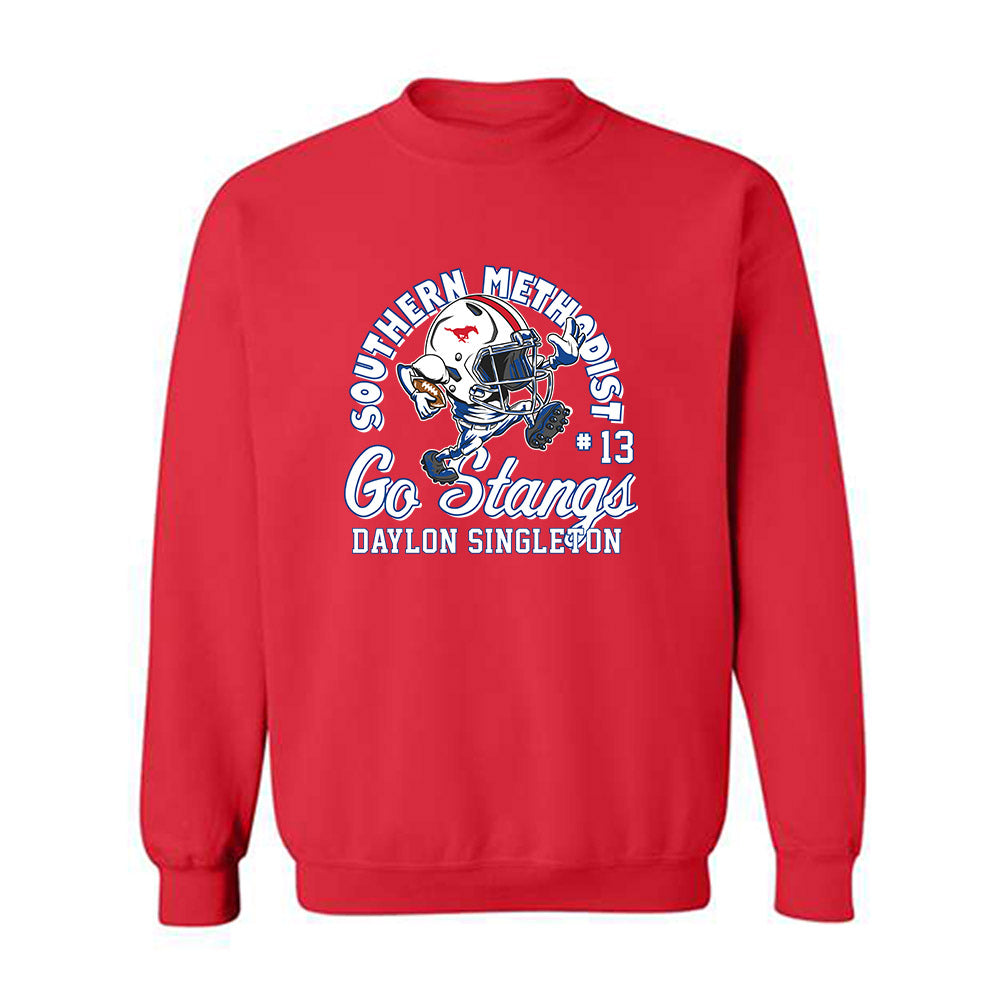 SMU - NCAA Football : Daylon Singleton - Fashion Shersey Crewneck Sweatshirt-0