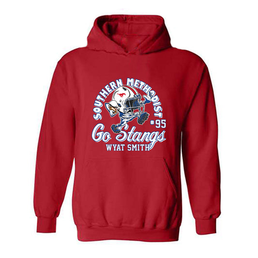 SMU - NCAA Football : Wyat Smith - Fashion Shersey Hooded Sweatshirt-0