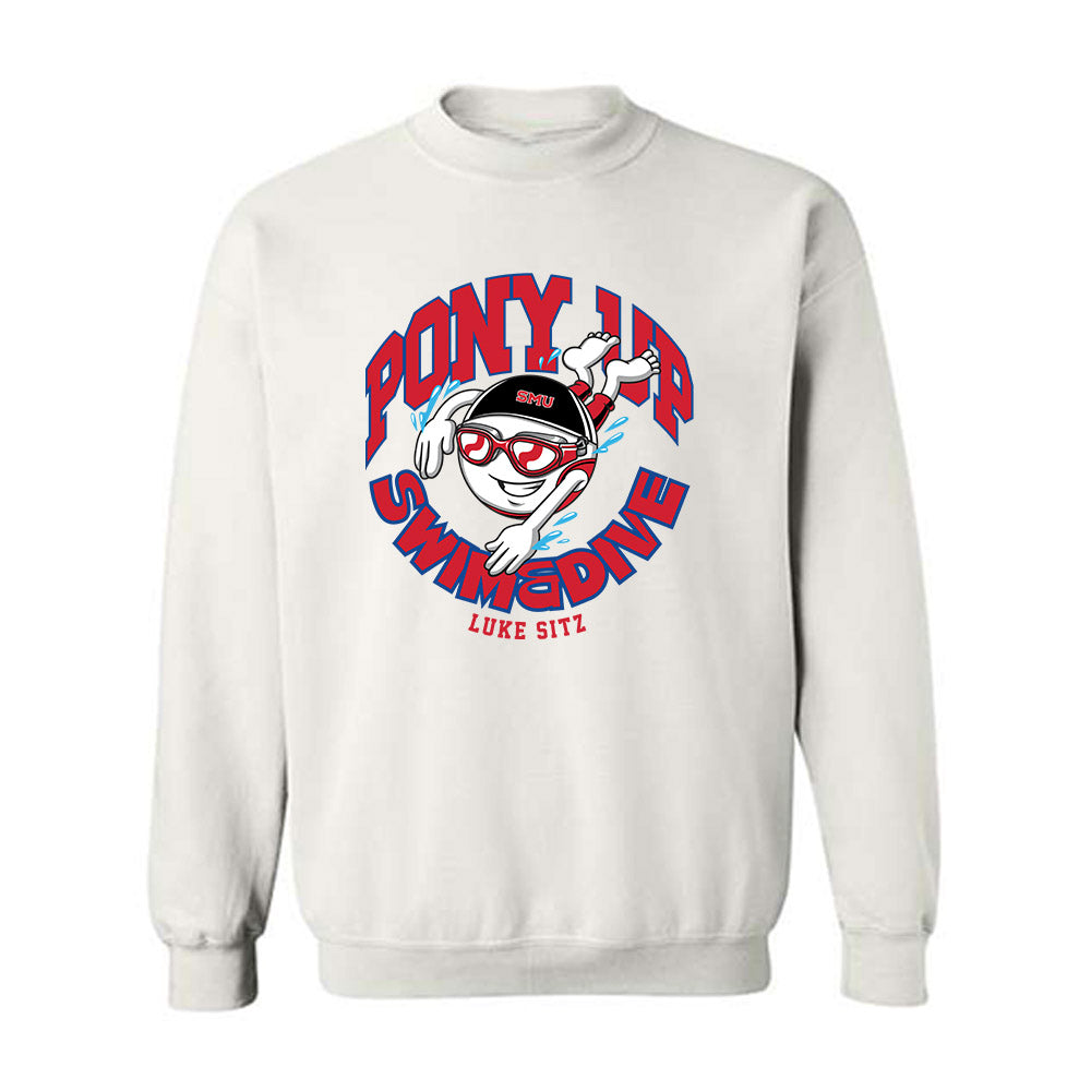 SMU - NCAA Men's Swimming & Diving : Luke Sitz - Fashion Shersey Crewneck Sweatshirt-0