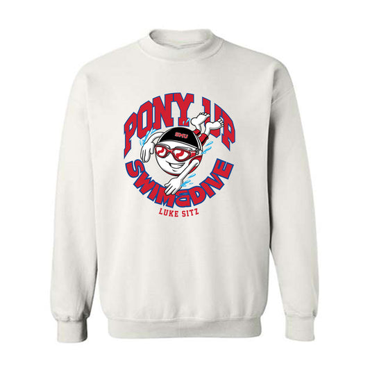 SMU - NCAA Men's Swimming & Diving : Luke Sitz - Fashion Shersey Crewneck Sweatshirt-0