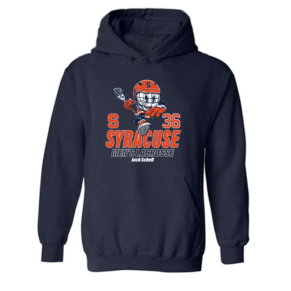 Syracuse - NCAA Men's Lacrosse : Jack Schell - Fashion Shersey Hooded Sweatshirt-0