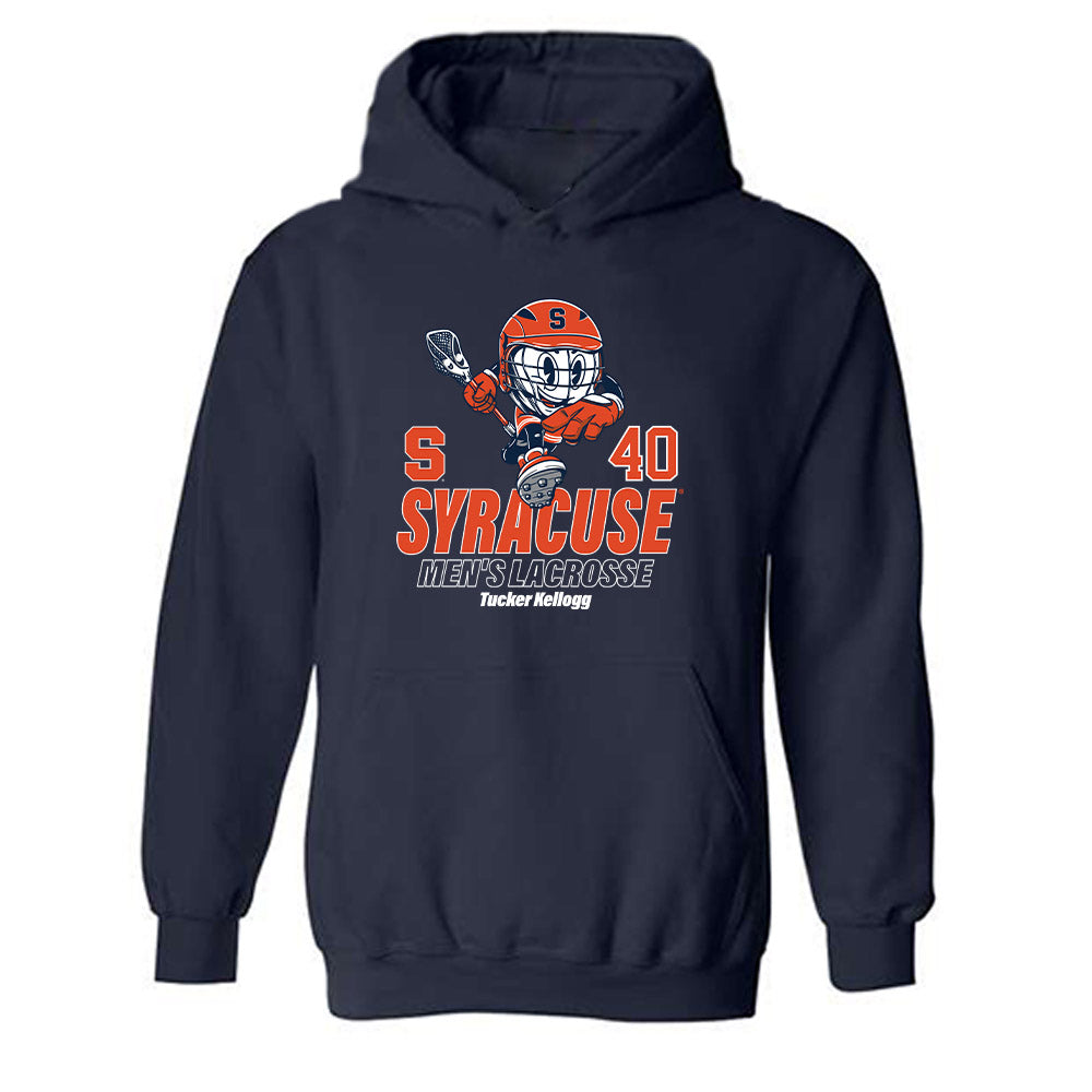 Syracuse - NCAA Men's Lacrosse : Tucker Kellogg - Fashion Shersey Hooded Sweatshirt-0