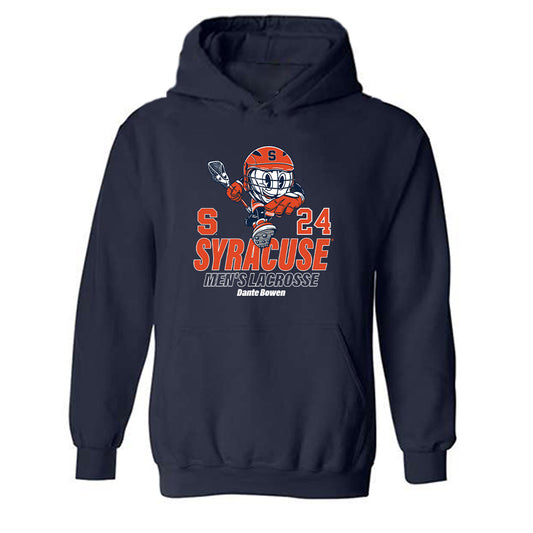 Syracuse - NCAA Men's Lacrosse : Dante Bowen - Fashion Shersey Hooded Sweatshirt-0