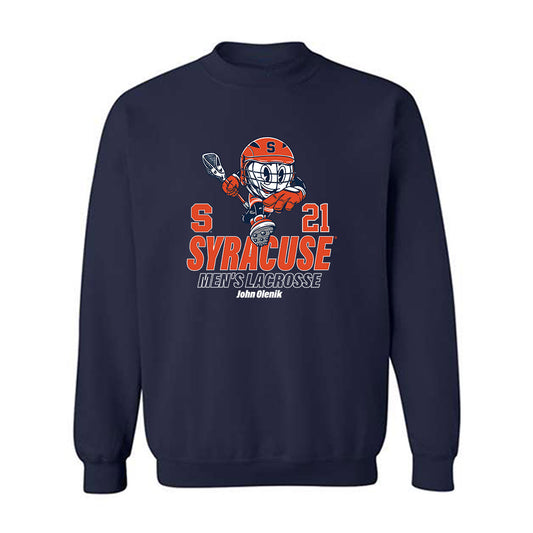Syracuse - NCAA Men's Lacrosse : John Olenik - Fashion Shersey Crewneck Sweatshirt-0