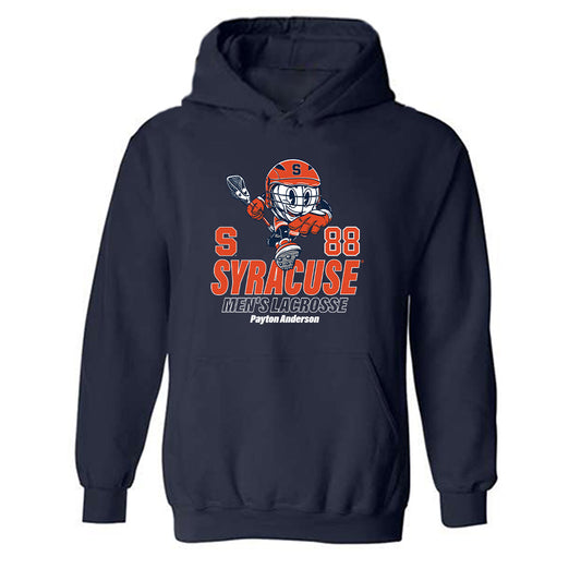 Syracuse - NCAA Men's Lacrosse : Payton Anderson - Fashion Shersey Hooded Sweatshirt-0